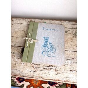 Vintage 1950s "Snapshots" Photo Album, Dog Illustration Cover Original BW photos